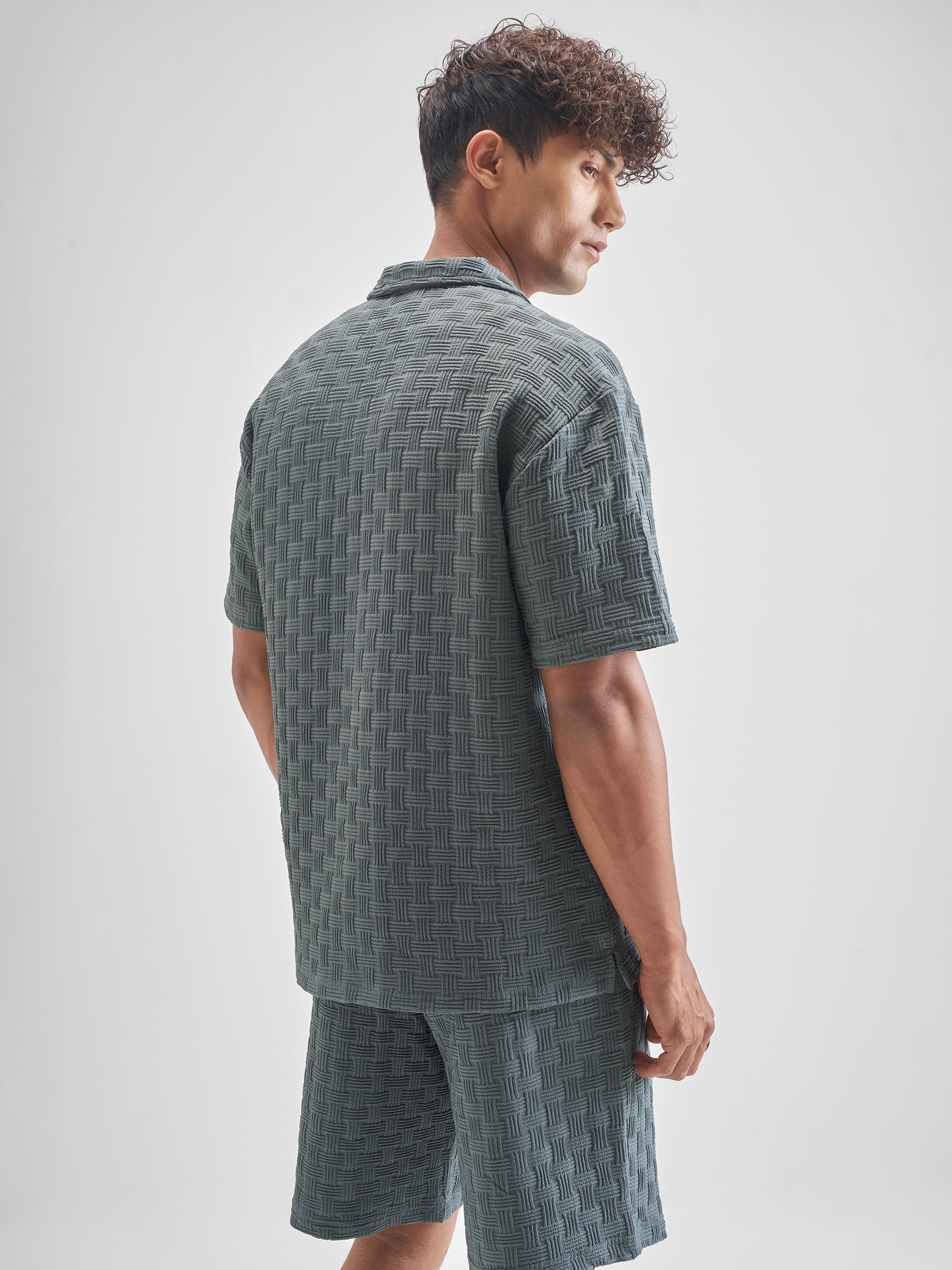 Highlander Men Olive Shirt With Shorts Co-Ords - Olive - Image 3