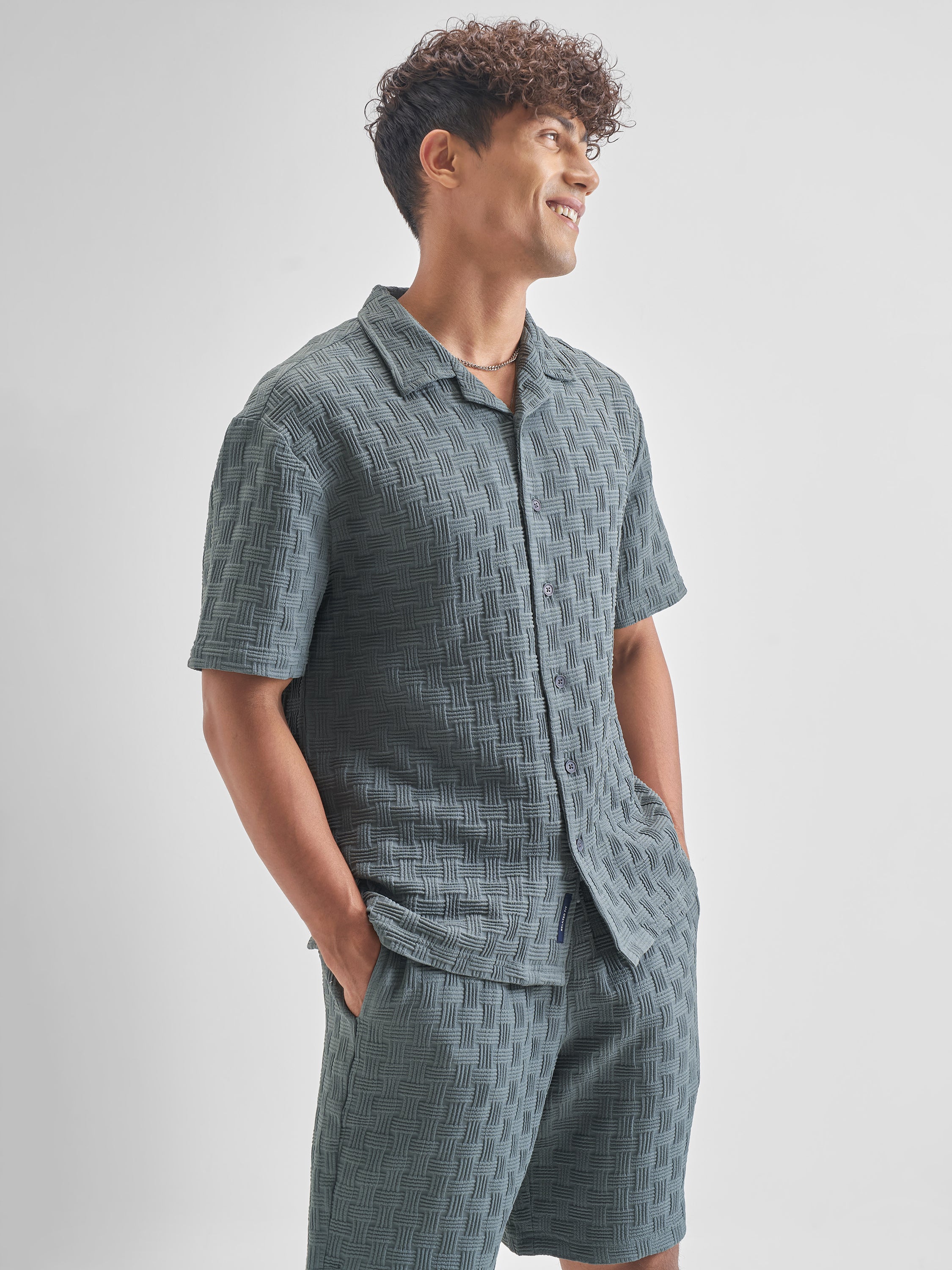 Highlander Men Olive Shirt With Shorts Co-Ords - Olive - Image 6