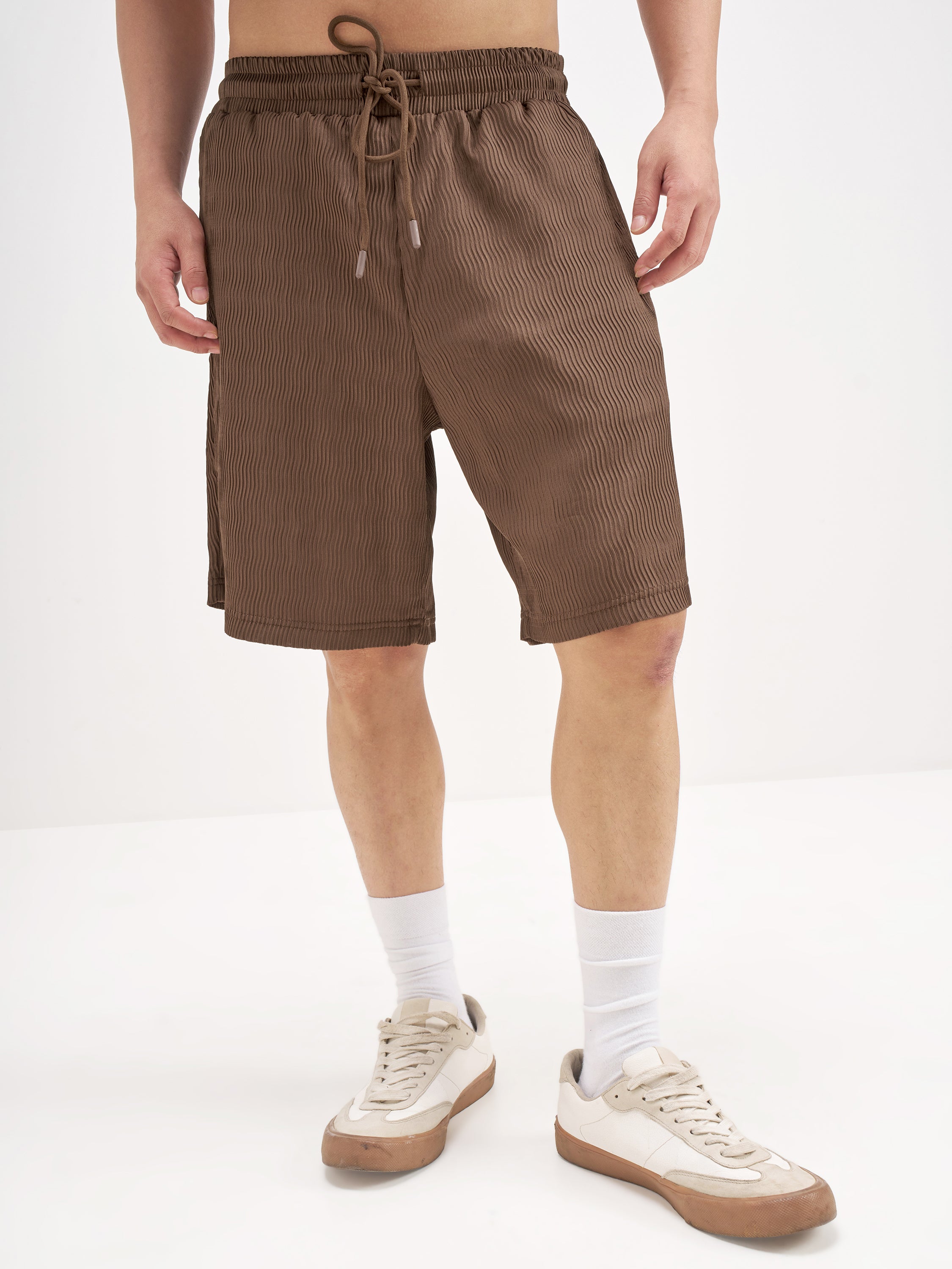 Highlander Men Brown Shirt And Shorts Co-Ords - Brown - Image 8