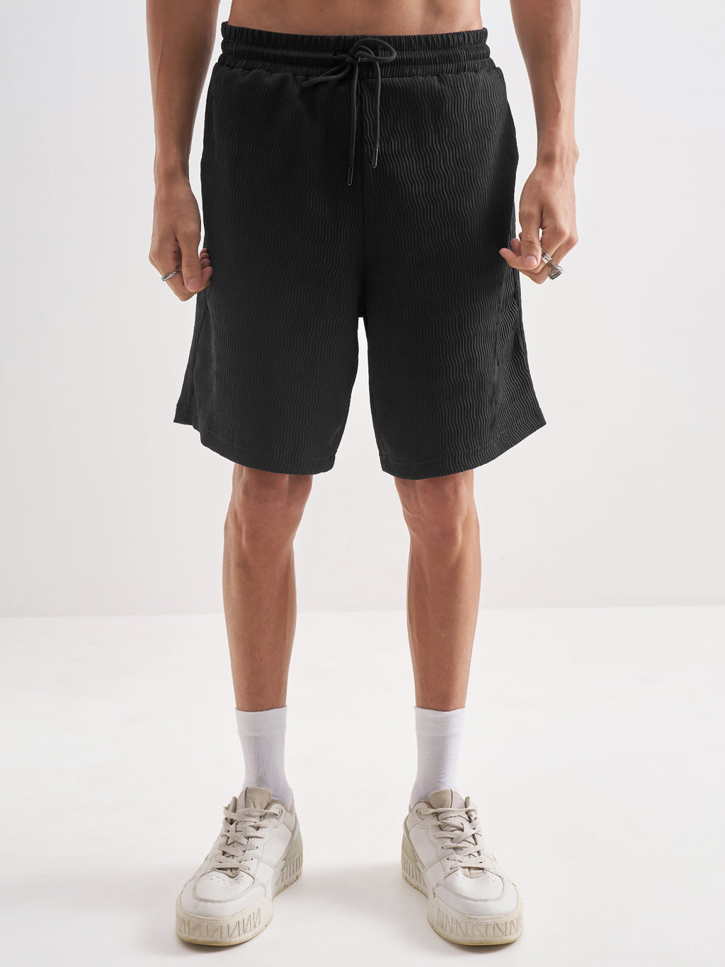 Highlander Men Black Shirt With Shorts Co-Ords - Black - Image 8