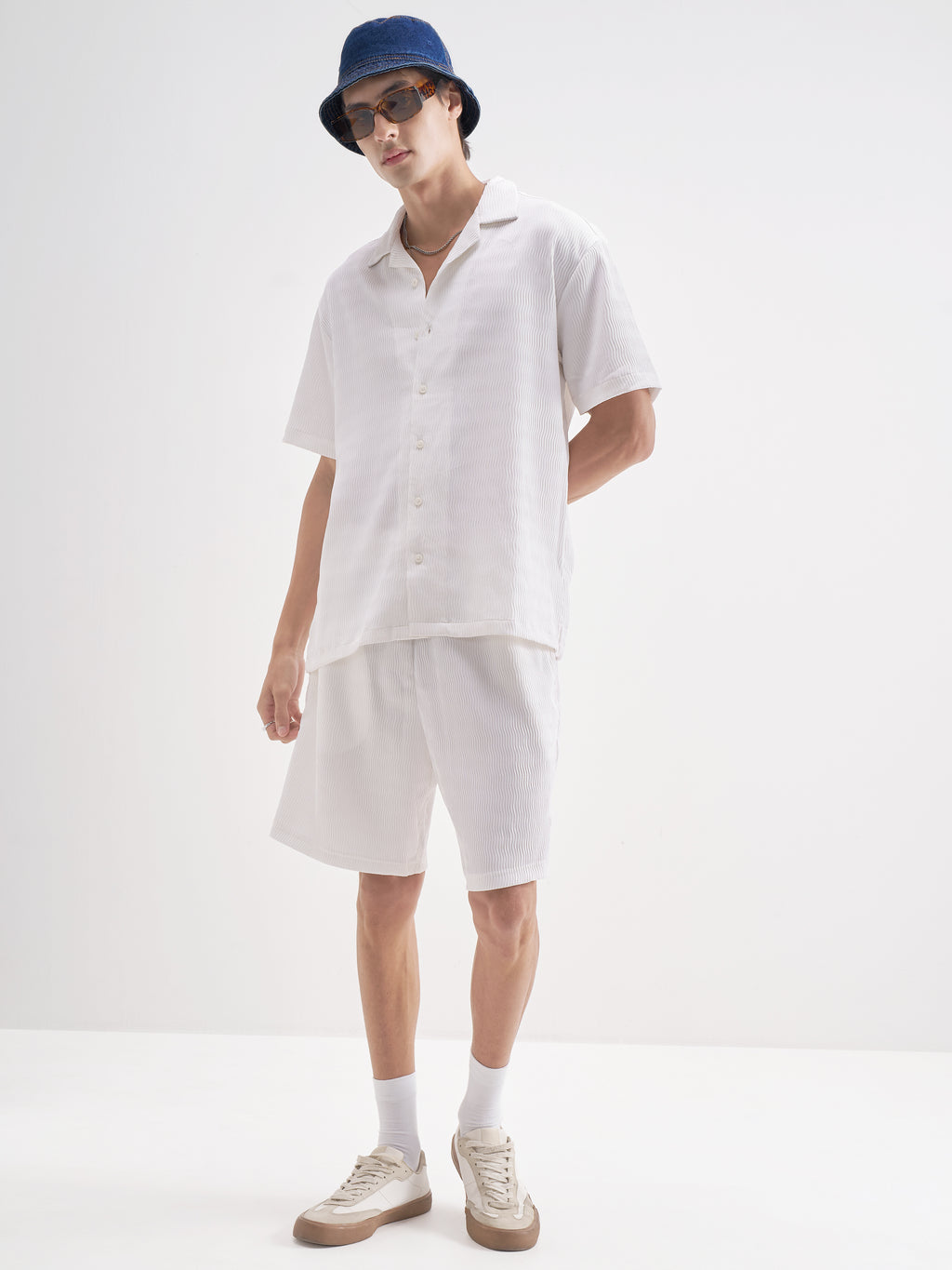Highlander Men White Shirt With Shorts Co-Ords - White - Image 2
