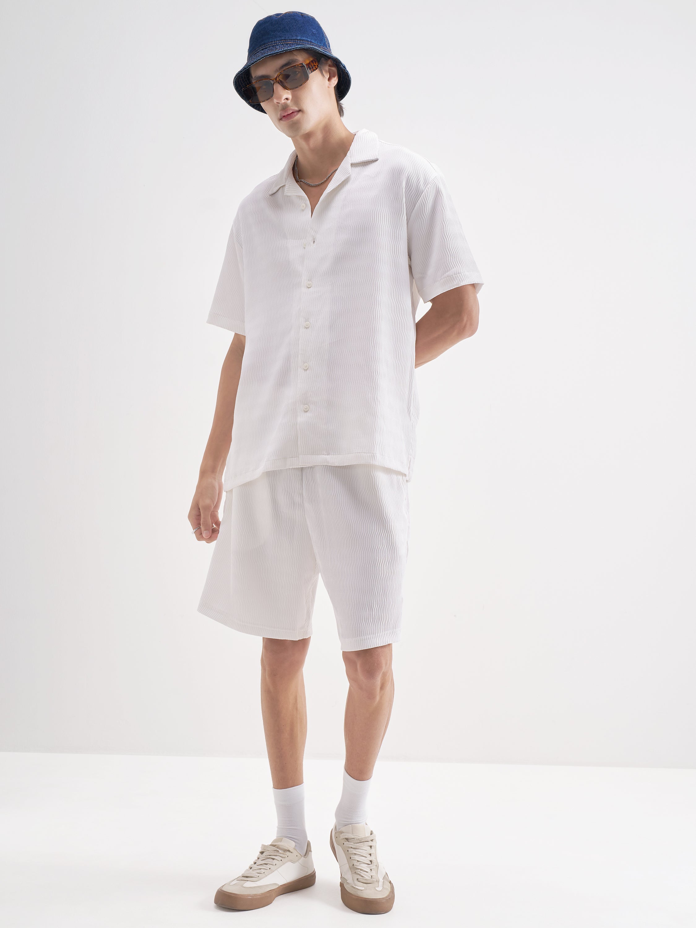 Highlander Men White Shirt With Shorts Co-Ords - White - Image 2