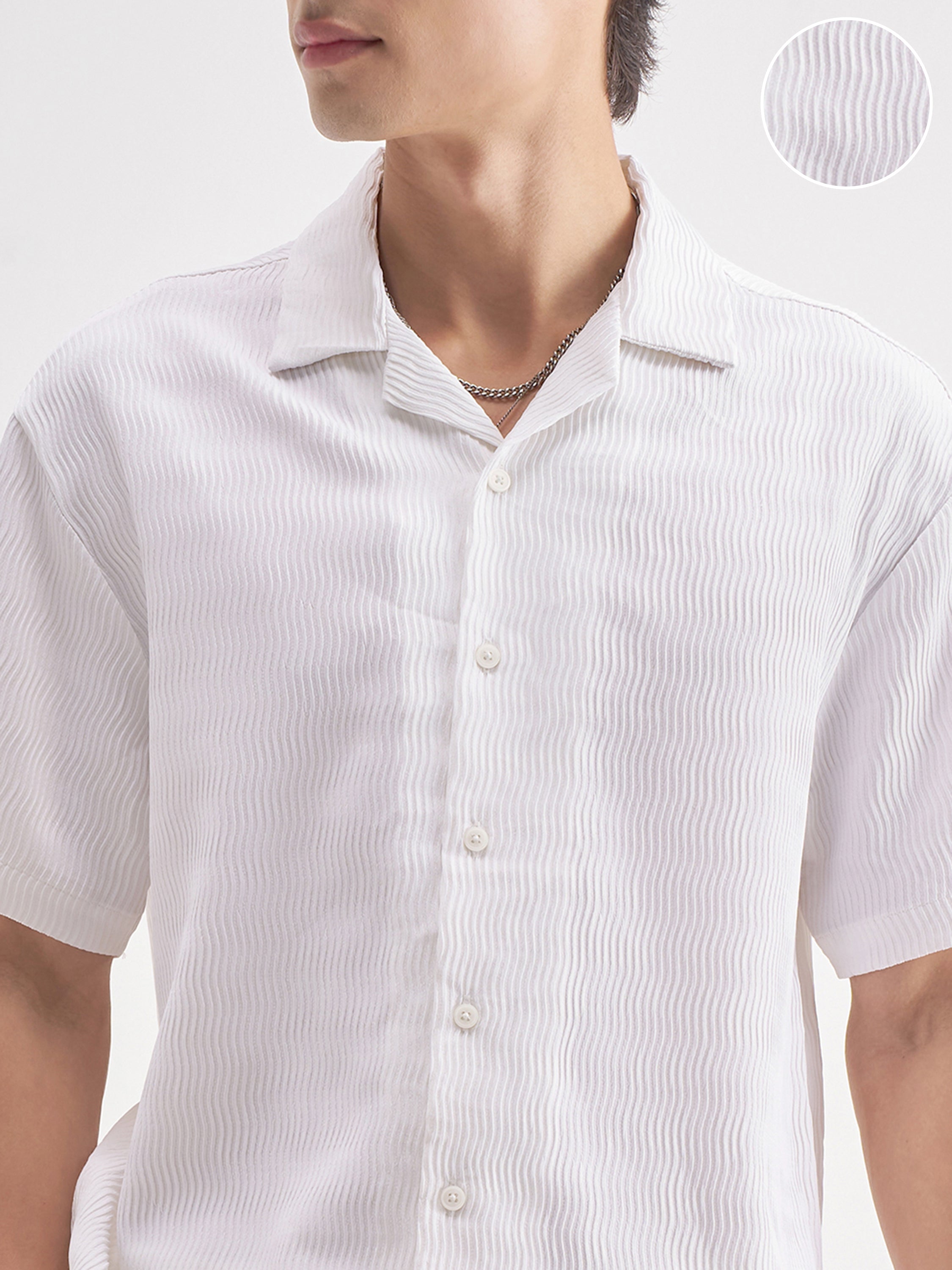 Highlander Men White Shirt With Shorts Co-Ords - White - Image 5