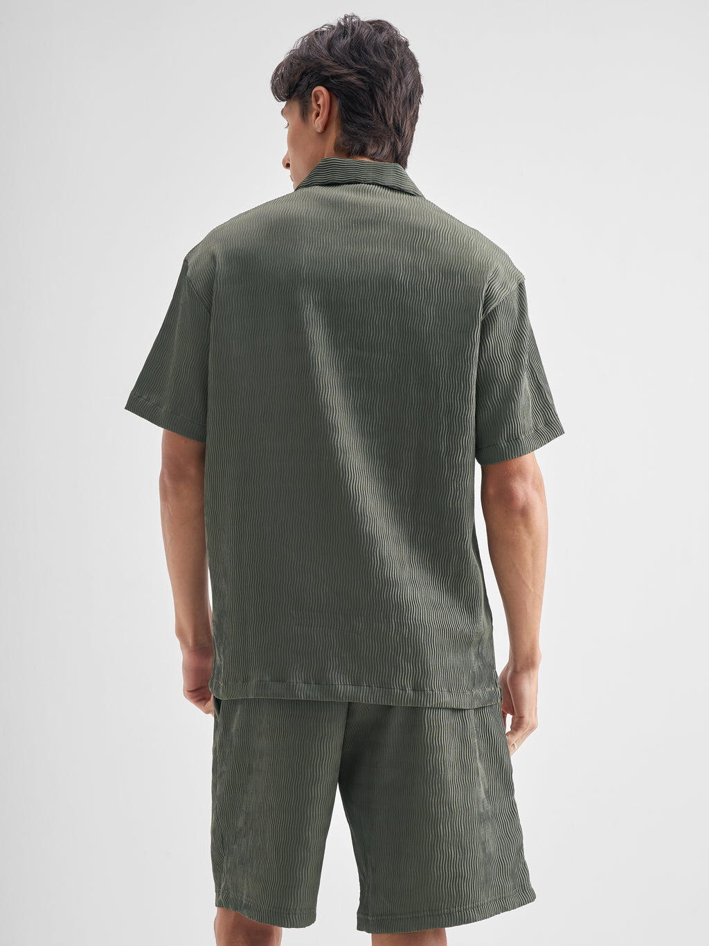 Highlander Men Olive Shirt With Shorts Co-Ords - Olive - Image 3