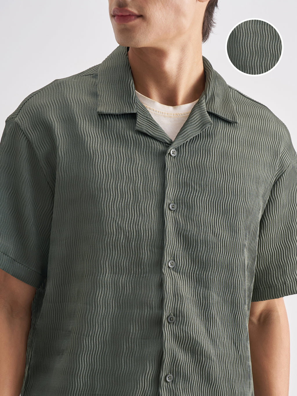 Highlander Men Olive Shirt With Shorts Co-Ords - Olive - Image 5