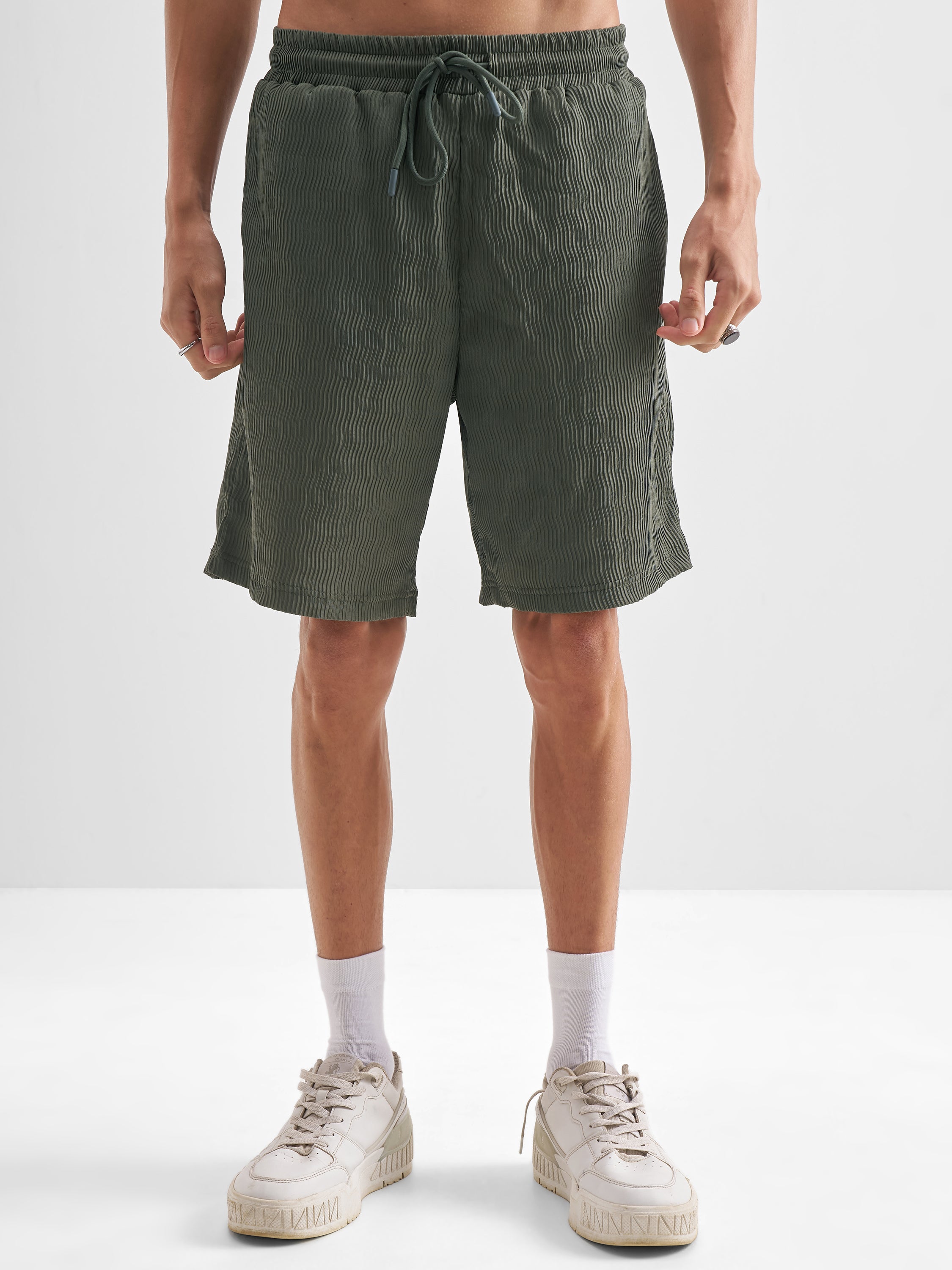 Highlander Men Olive Shirt With Shorts Co-Ords - Olive - Image 7