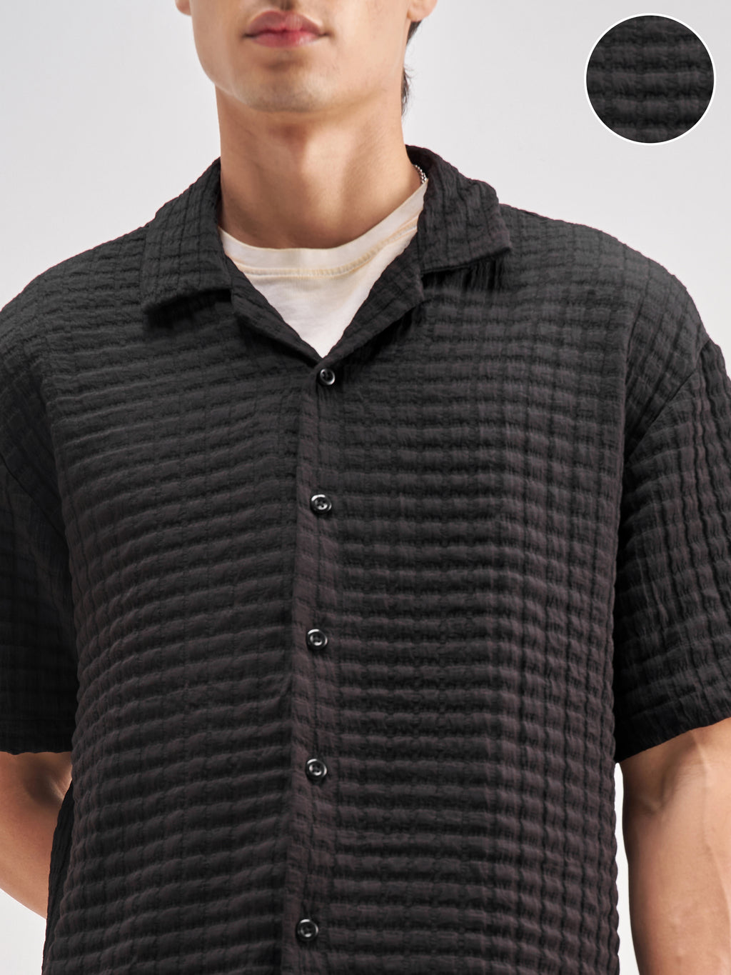 Highlander Men Black Shirt With Shorts Co-Ords - Black - Image 5