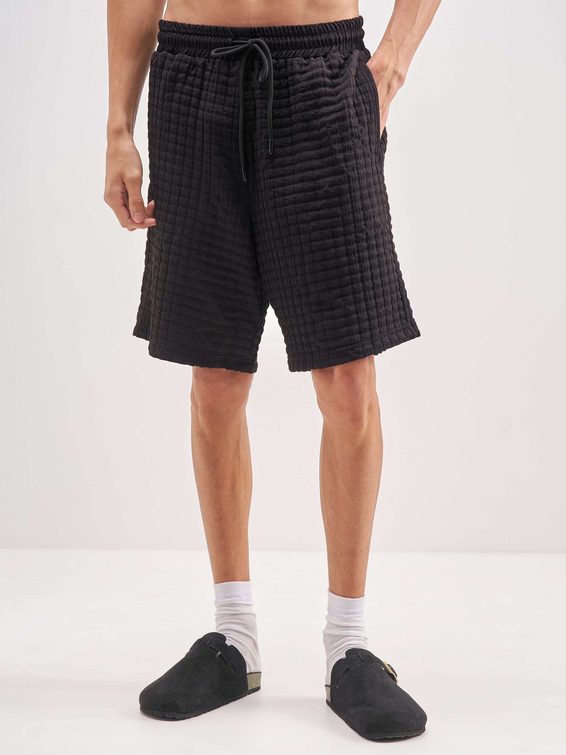 Highlander Men Black Shirt With Shorts Co-Ords - Black - Image 8