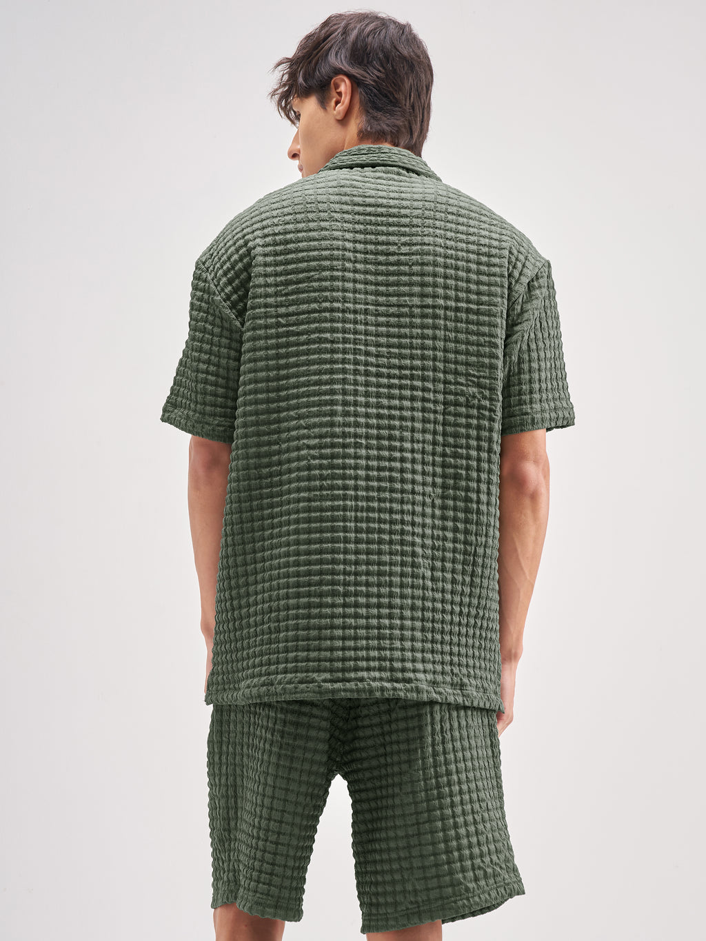 Highlander Men Olive Shirt With Shorts Co-Ords - Olive - Image 3