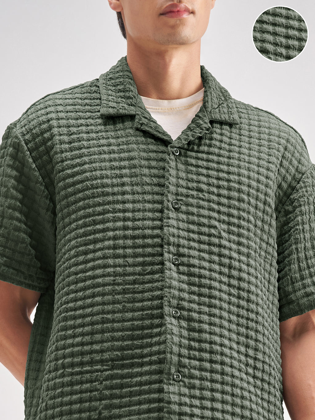 Highlander Men Olive Shirt With Shorts Co-Ords - Olive - Image 5