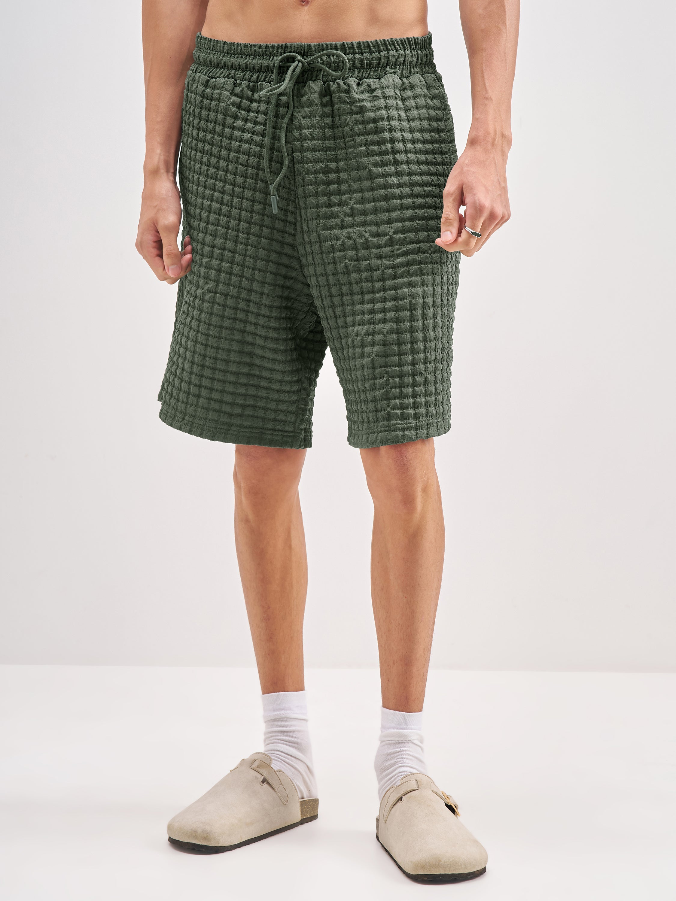 Highlander Men Olive Shirt With Shorts Co-Ords - Olive - Image 8