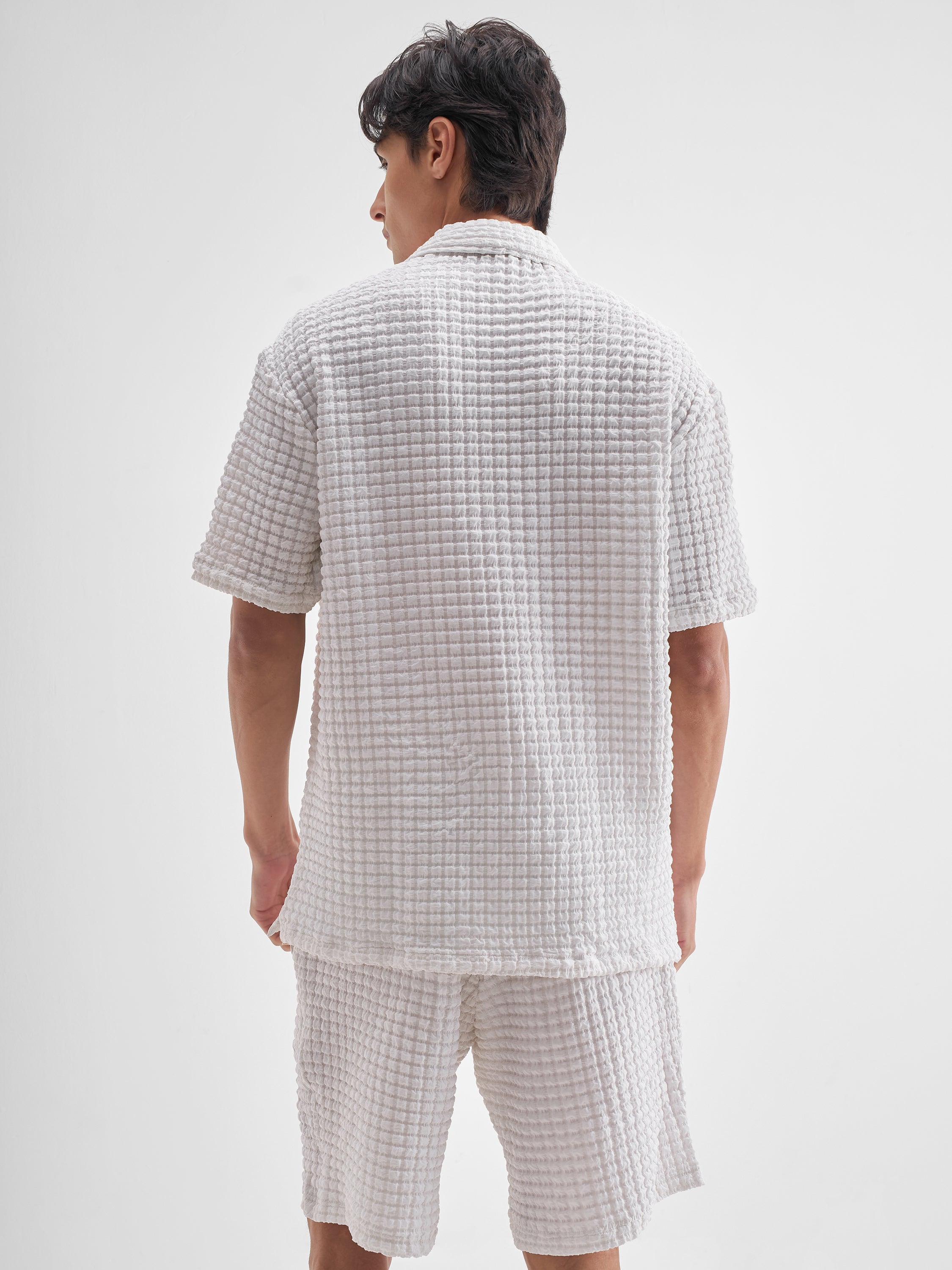 Highlander Men White Shirt With Shorts Co-Ords - White - Image 3