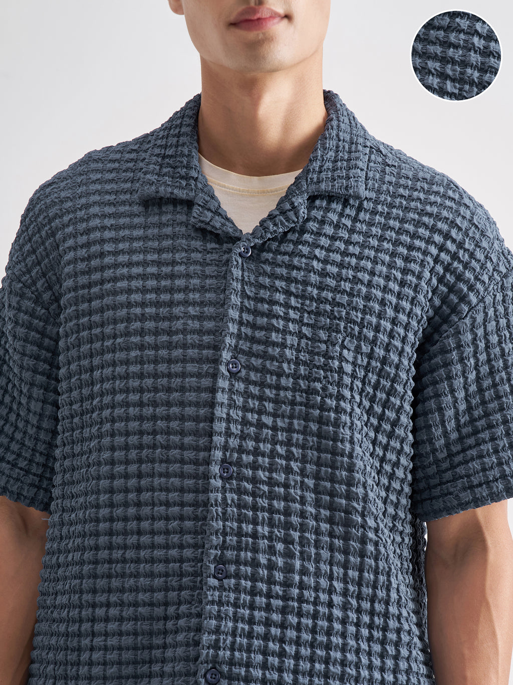 Highlander Men Navy Blue Shirt With Shorts Co-Ords - Navy Blue - Image 5