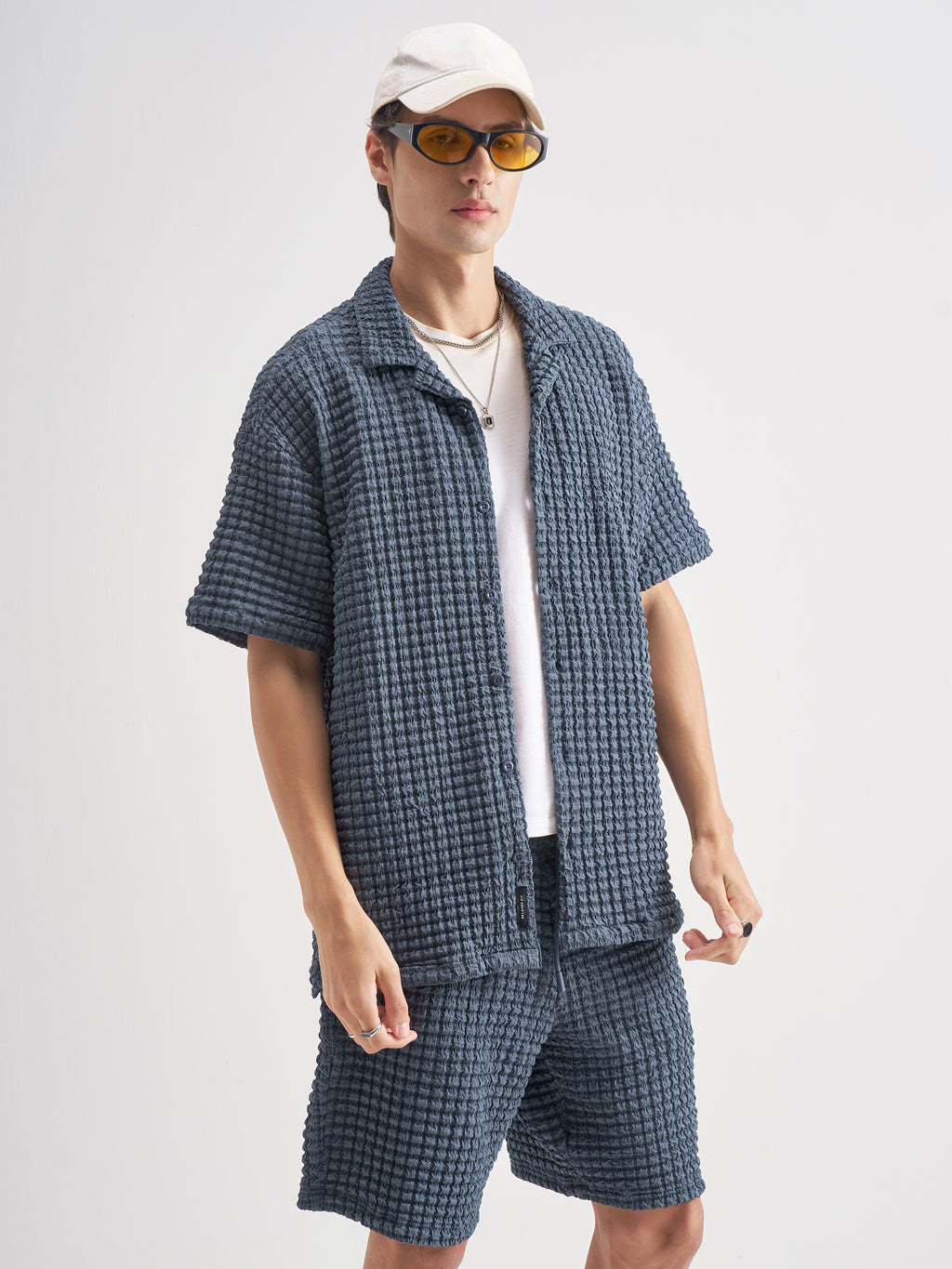 Highlander Men Navy Blue Shirt With Shorts Co-Ords - Navy Blue - Image 6
