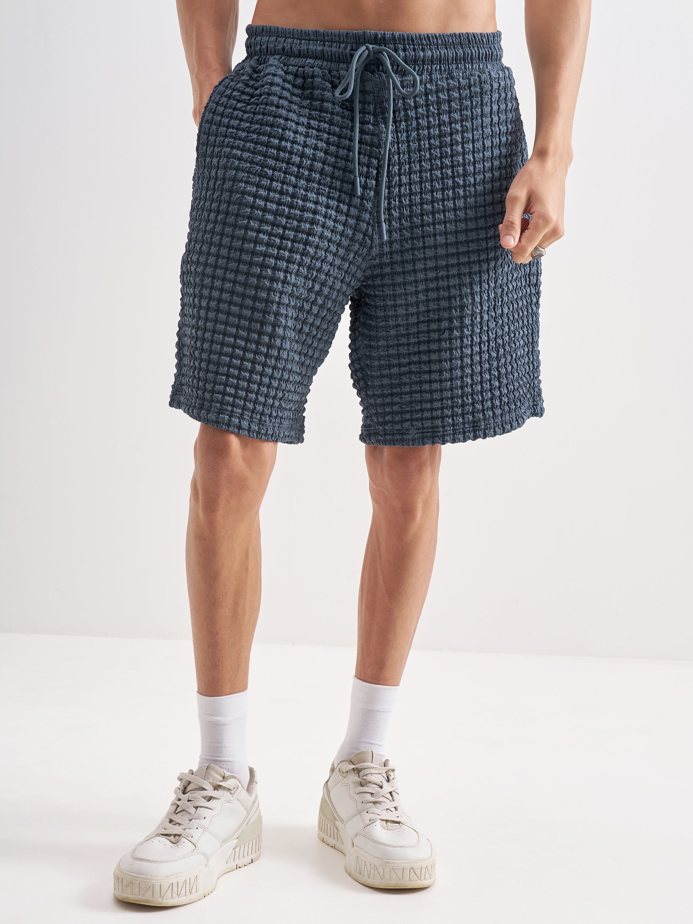Highlander Men Navy Blue Shirt With Shorts Co-Ords - Navy Blue - Image 8