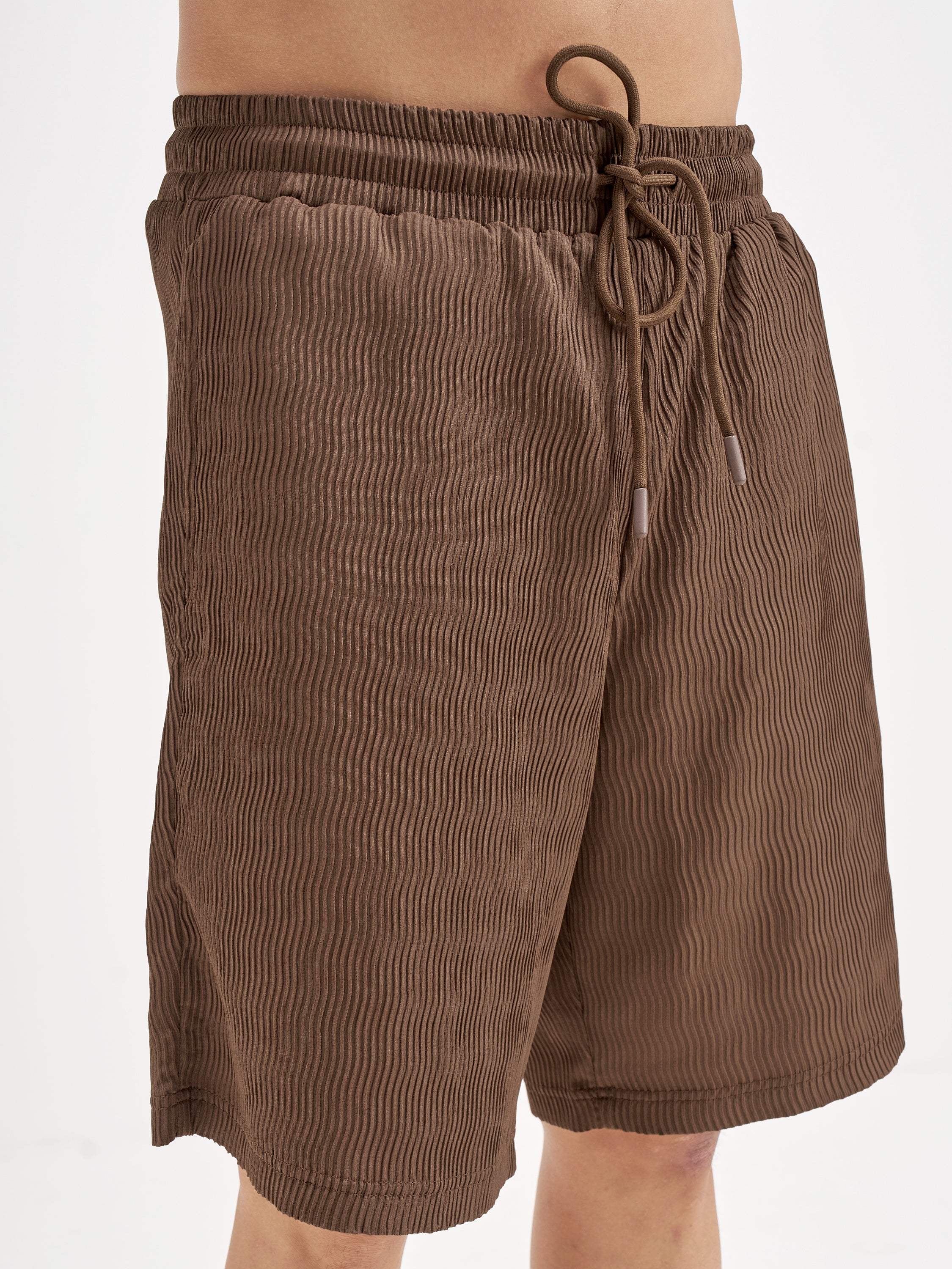 Highlander Men Brown Shirt With Shorts Co-Ords
