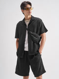 Highlander Men Black Shirt With Shorts Co-Ords
