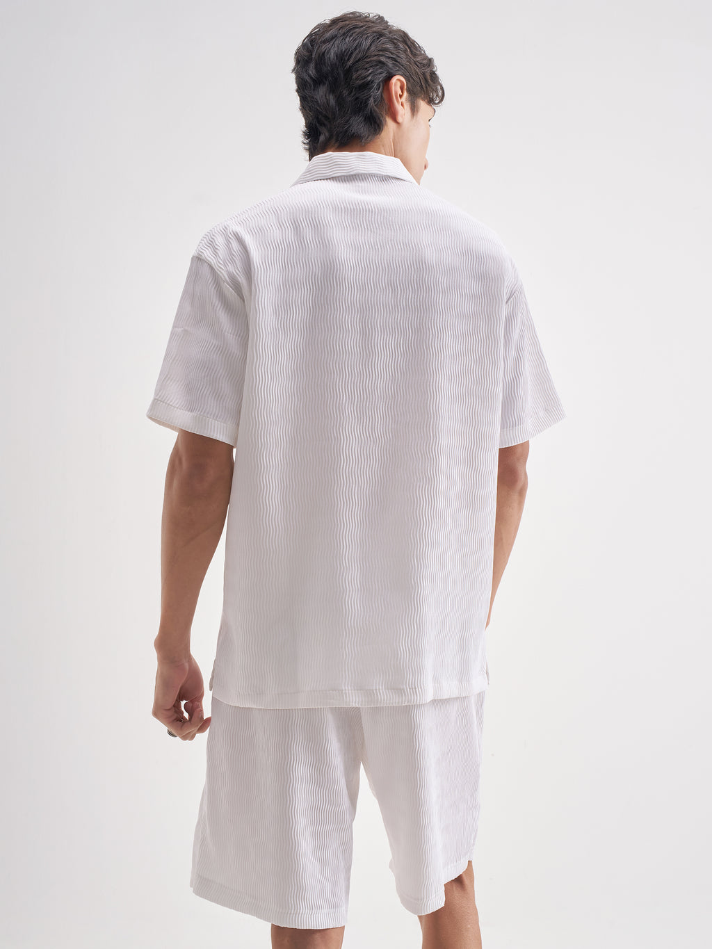 Highlander Men White Shirt With Shorts Co-Ords