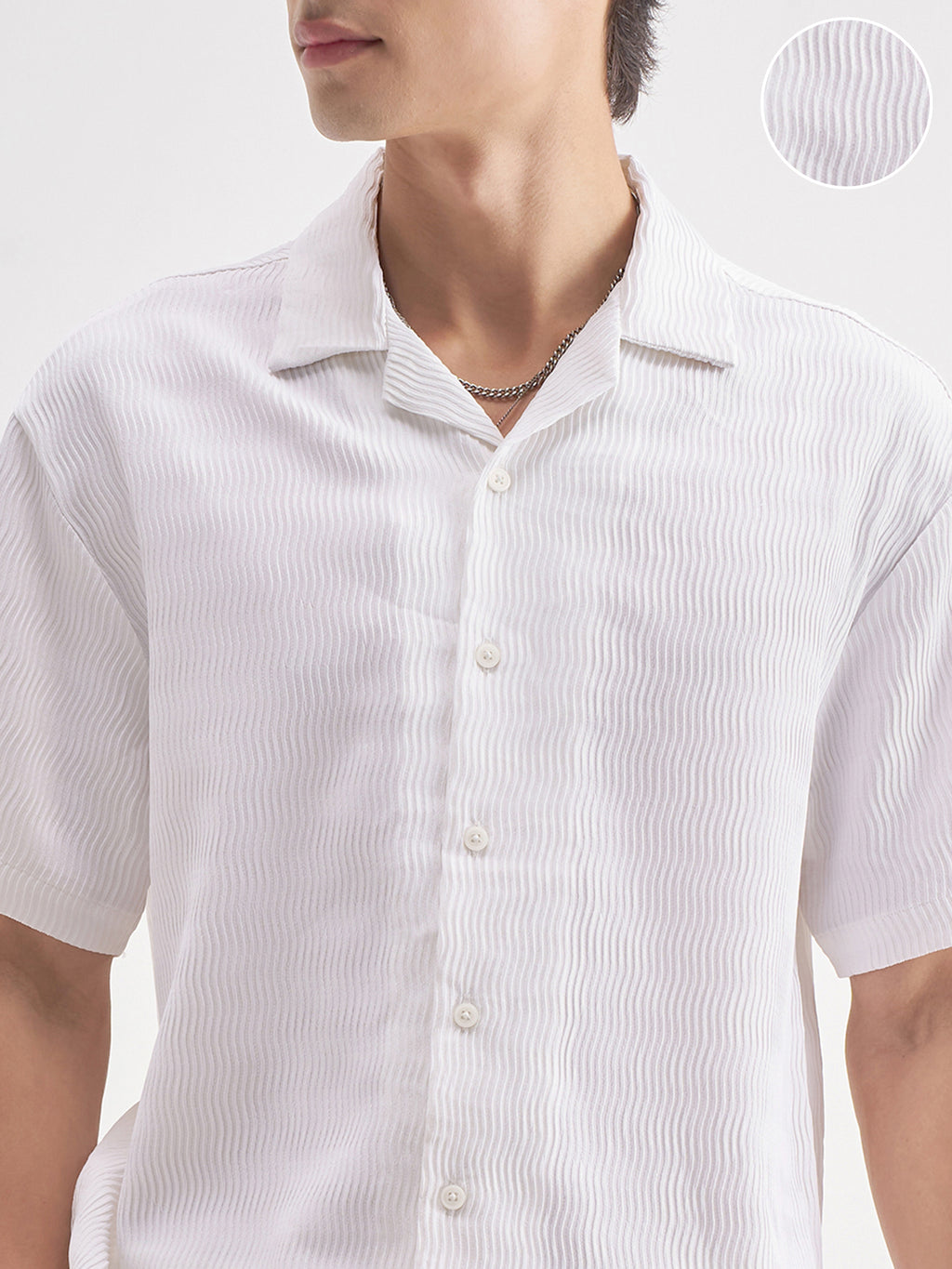 Highlander Men White Shirt With Shorts Co-Ords