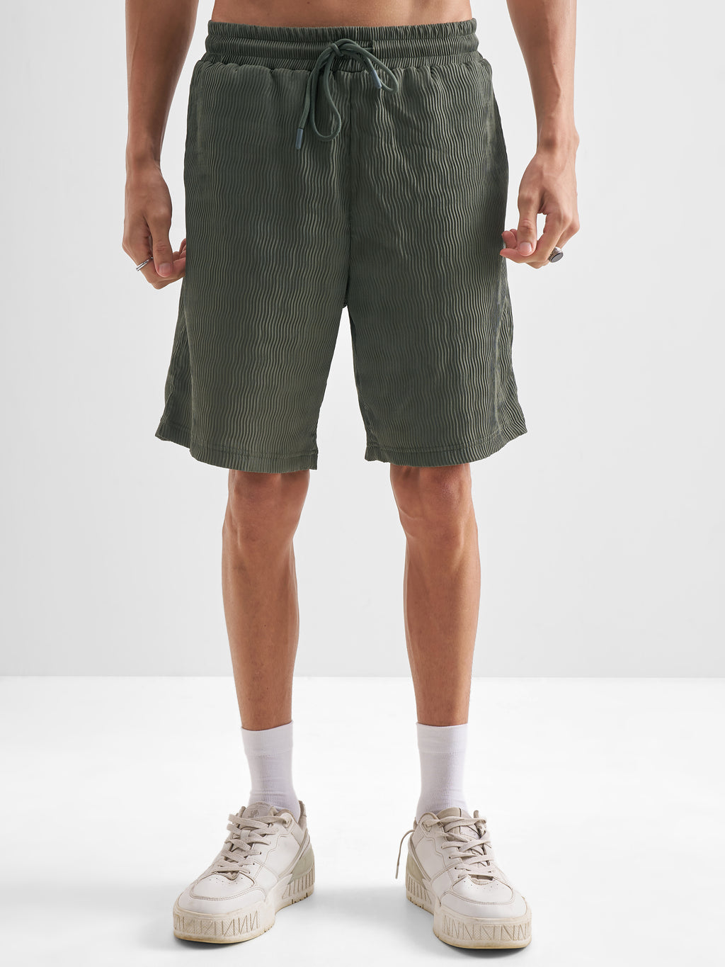 Highlander Men Olive Shirt With Shorts Co-Ords