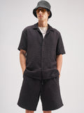 Highlander Men Black Shirt With Shorts Co-Ords