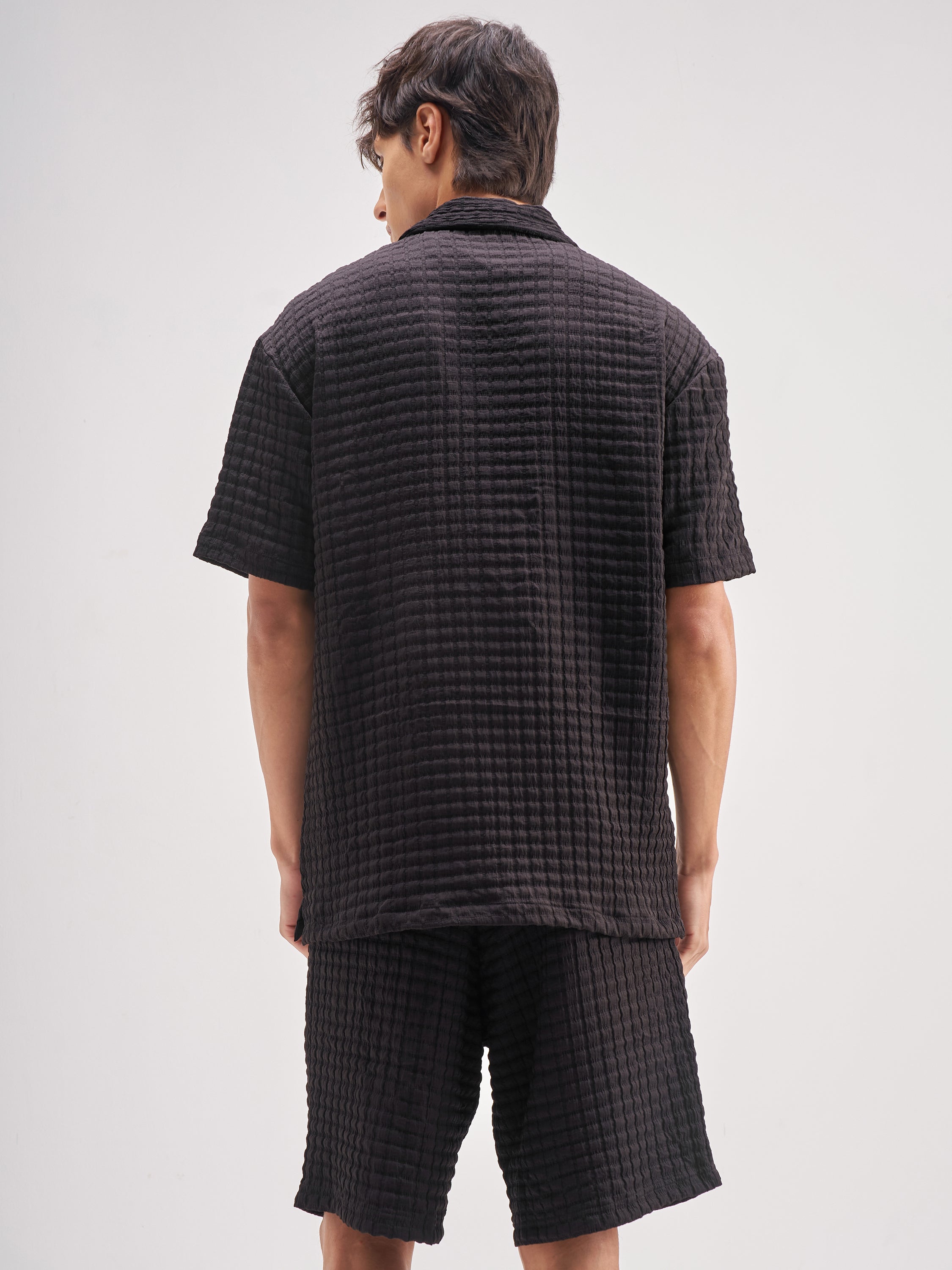 Highlander Men Black Shirt With Shorts Co-Ords