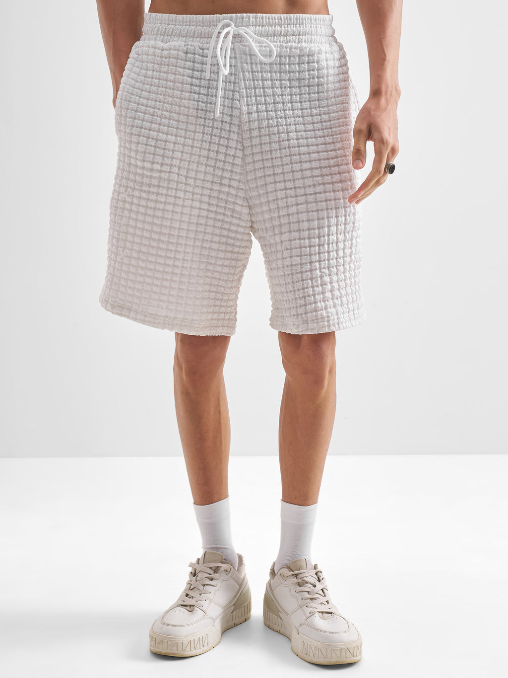 Highlander Men White Shirt With Shorts Co-Ords