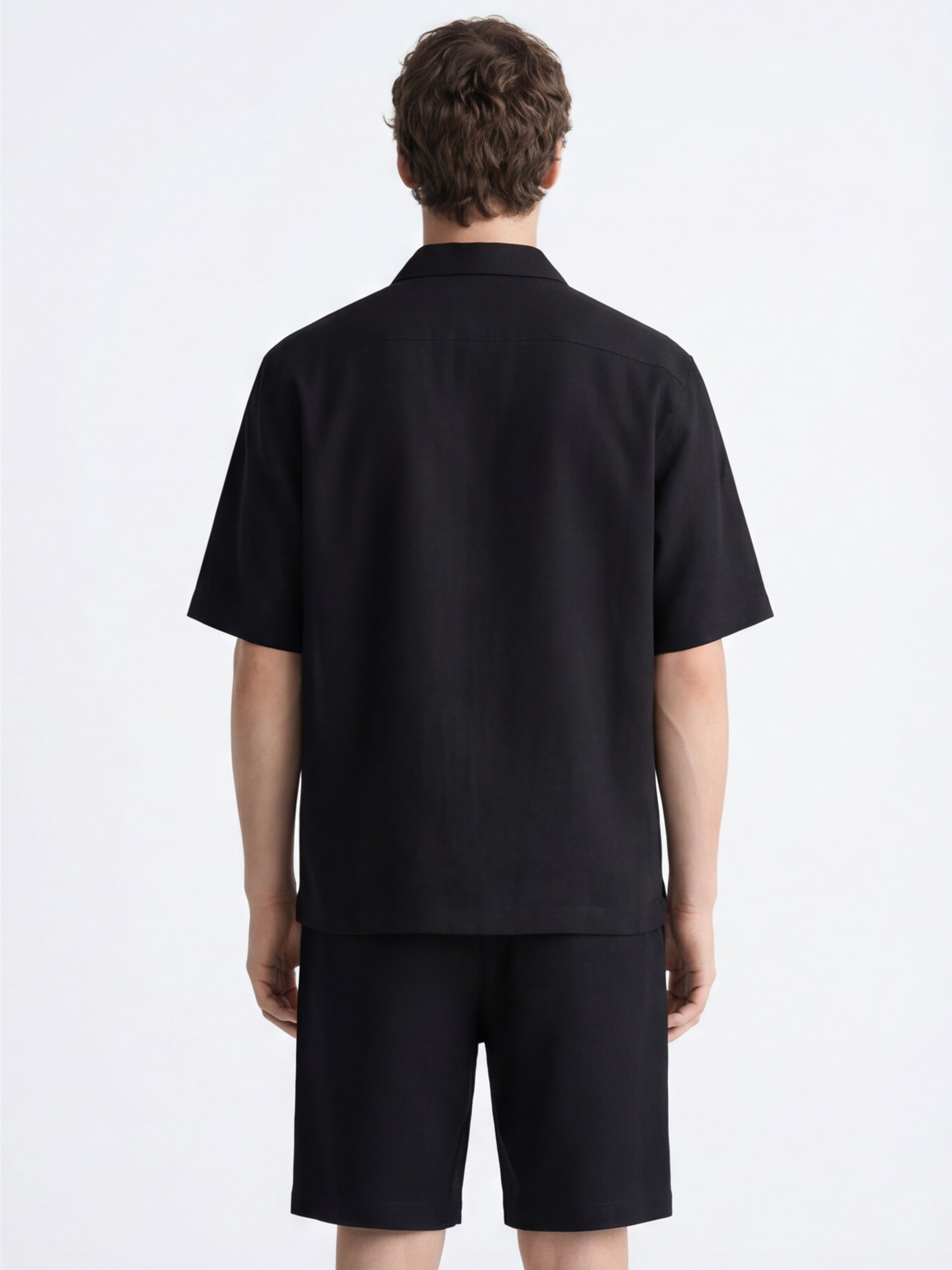 Highlander Men Black Shirt With Shorts Co-Ords - Black - Image 3