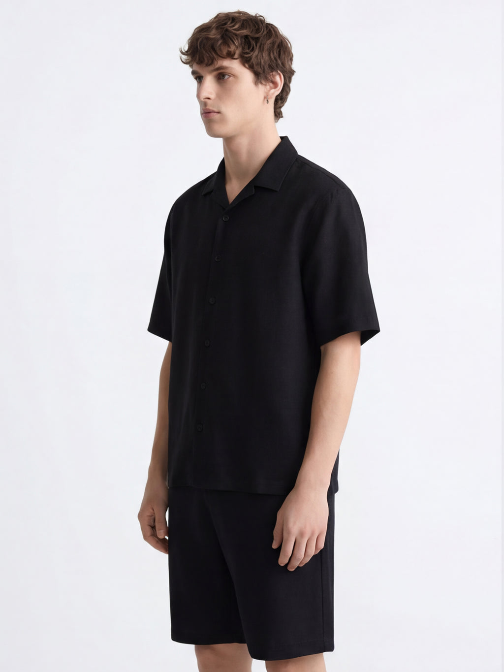 Highlander Men Black Shirt With Shorts Co-Ords - Black - Image 4