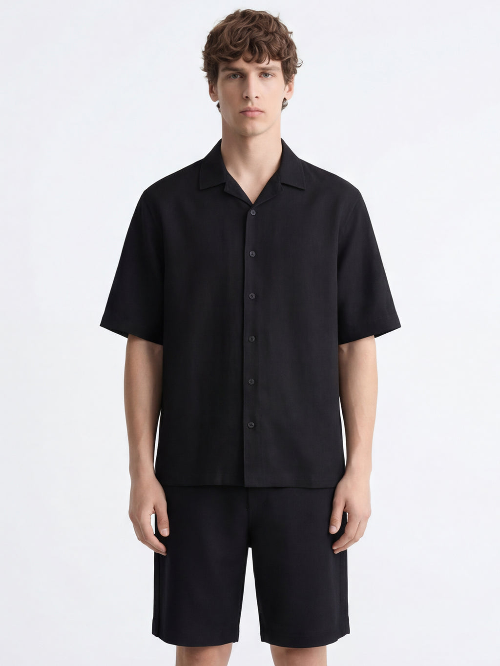 Highlander Men Black Shirt With Shorts Co-Ords - Black - Image 5
