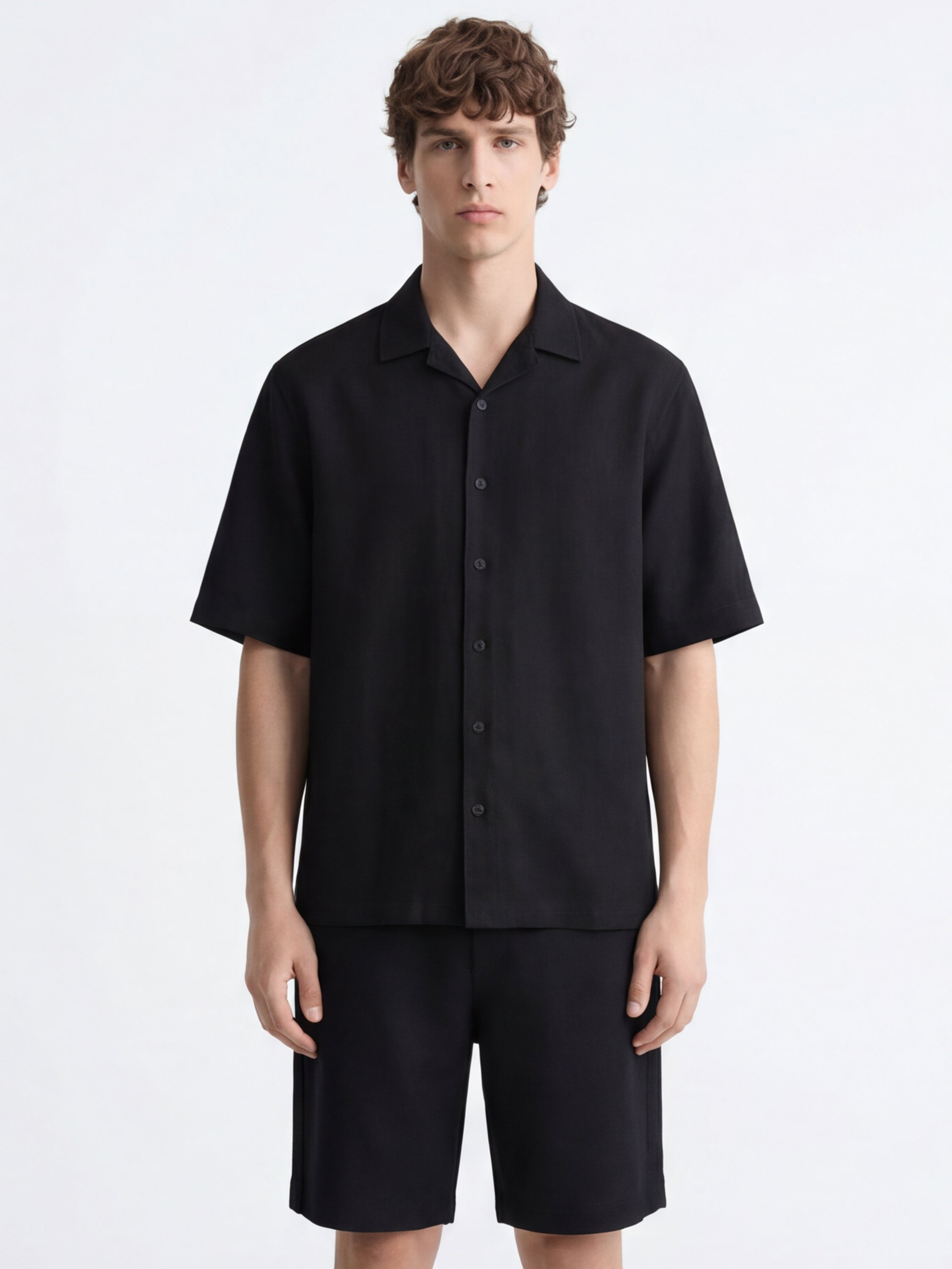 Highlander Men Black Shirt With Shorts Co-Ords - Black - Image 5