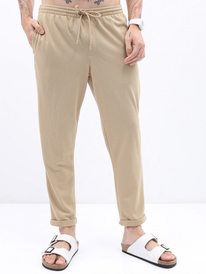 Highlander Men Cream Regular Fit Casual Track Pant - Cream - Image 1