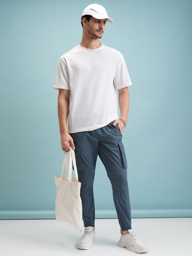 Highlander Men Blue Regular Fit Solid Chinos - Blue - Image 2