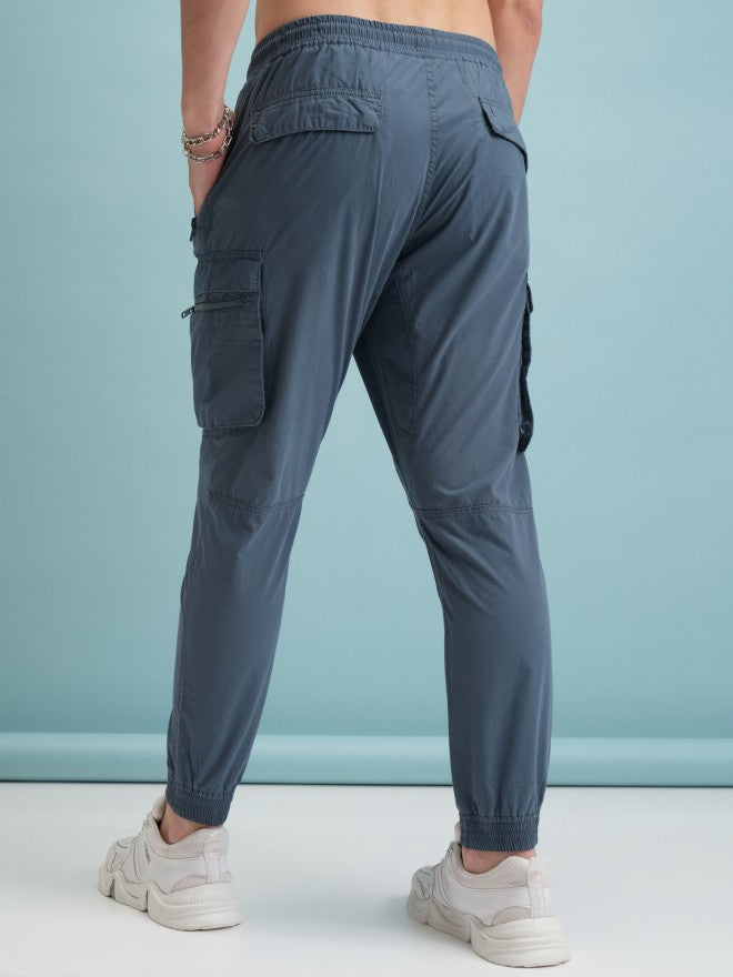 Highlander Men Blue Regular Fit Solid Chinos - Blue - Image 3