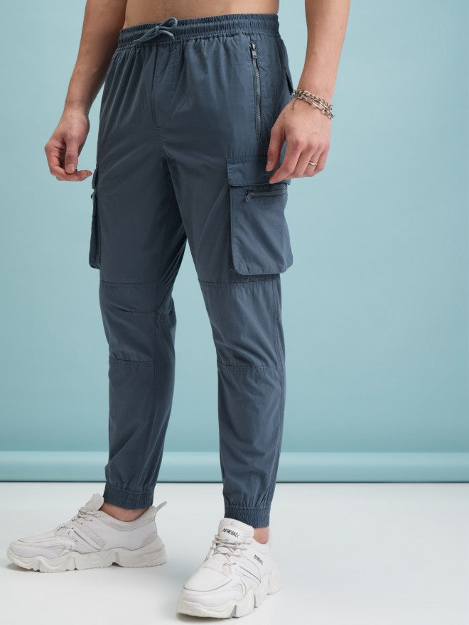 Highlander Men Blue Regular Fit Solid Chinos - Blue - Image 4