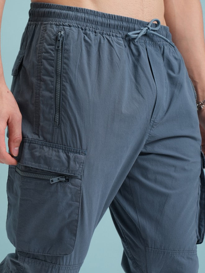 Highlander Men Blue Regular Fit Solid Chinos - Blue - Image 5