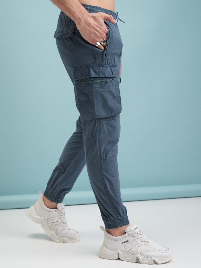 Highlander Men Blue Regular Fit Solid Chinos - Blue - Image 6
