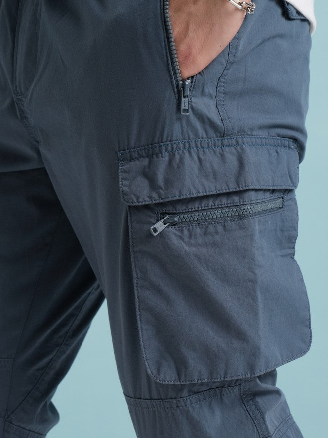 Highlander Men Blue Regular Fit Solid Chinos - Blue - Image 7