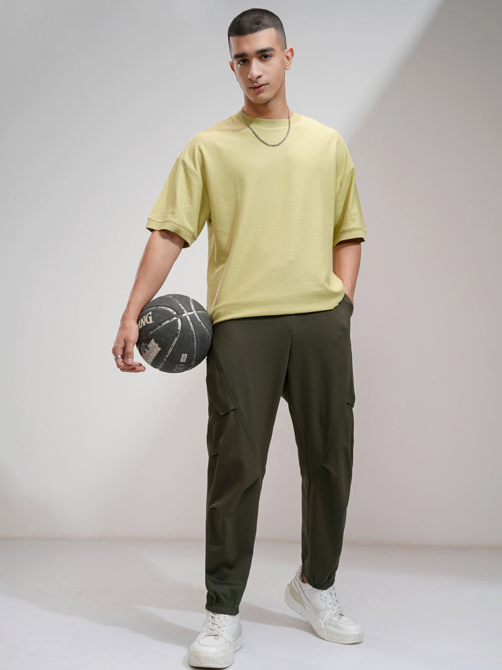 Highlander Men Olive Tapered Fit Solid Joggers - Olive - Image 2