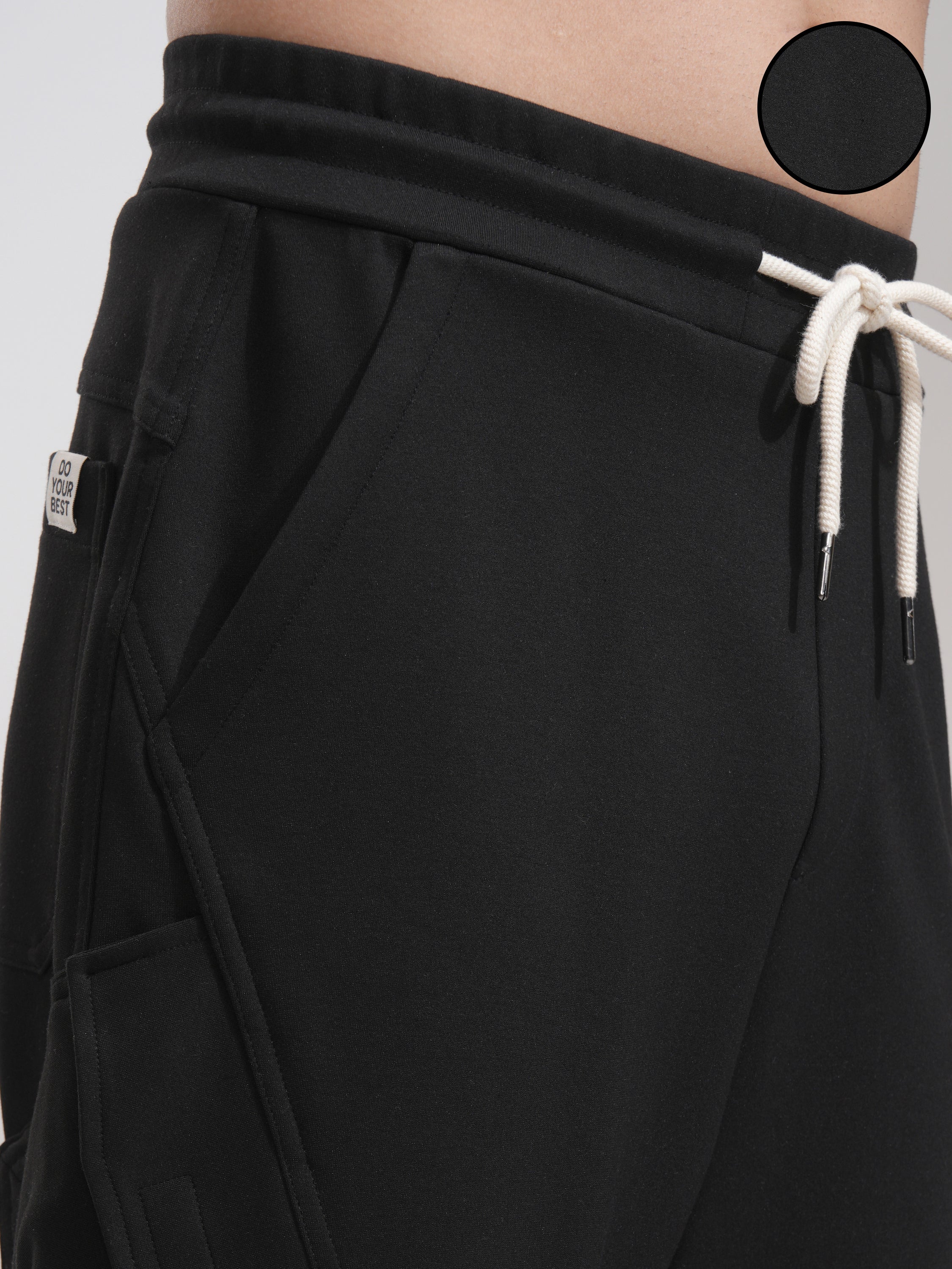 Highlander Men Black Tapered Fit Solid Joggers - Black - Image 5