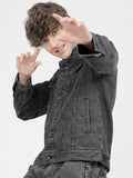 Highlander Men Grey Solid Denim Jacket - Grey - Image 1