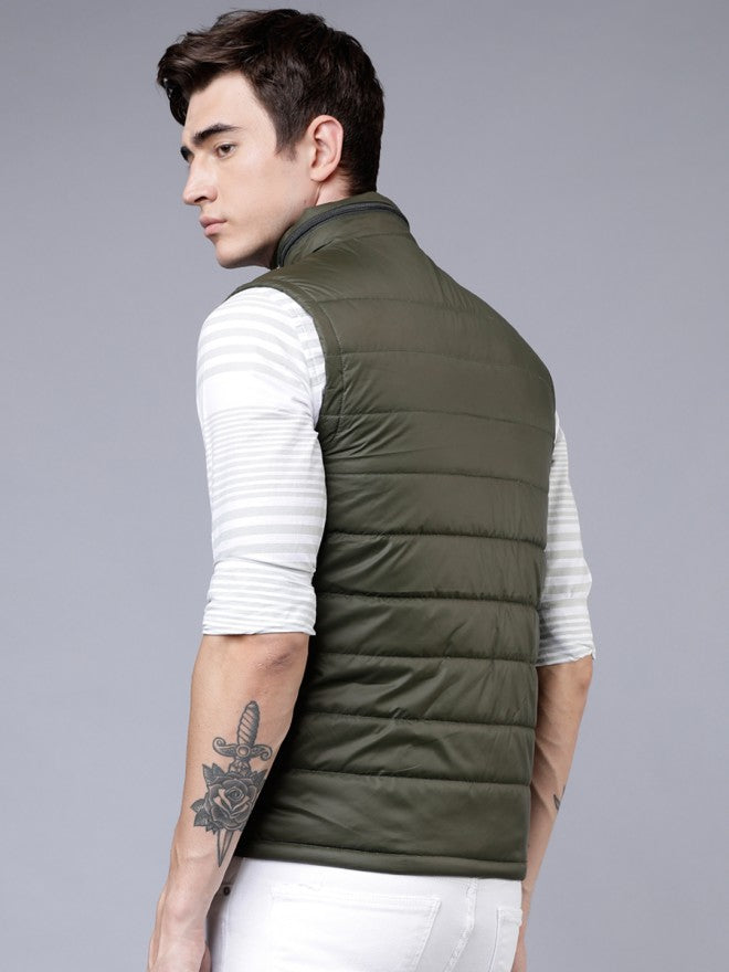 Highlander Men Green Solid Puffer Jacket - Green - Image 3