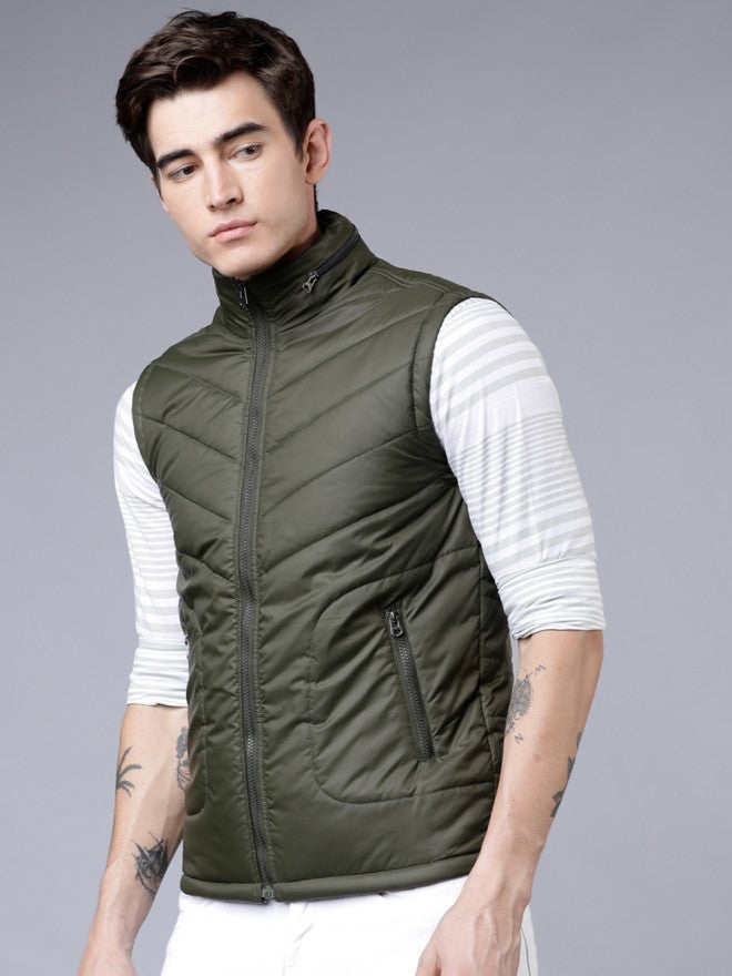 Highlander Men Green Solid Puffer Jacket - Green - Image 4