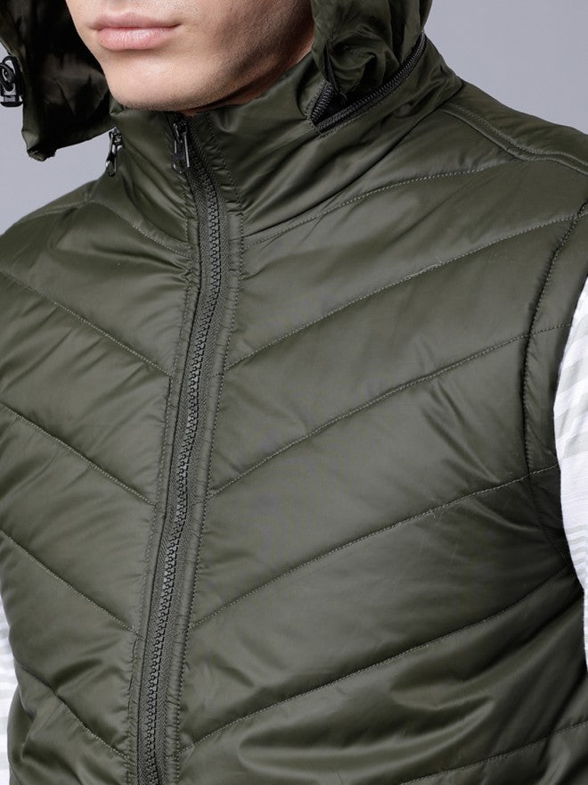 Highlander Men Green Solid Puffer Jacket - Green - Image 5