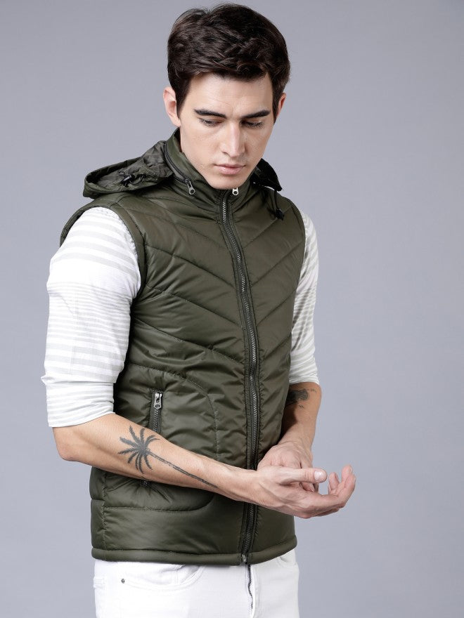 Highlander Men Green Solid Puffer Jacket - Green - Image 6