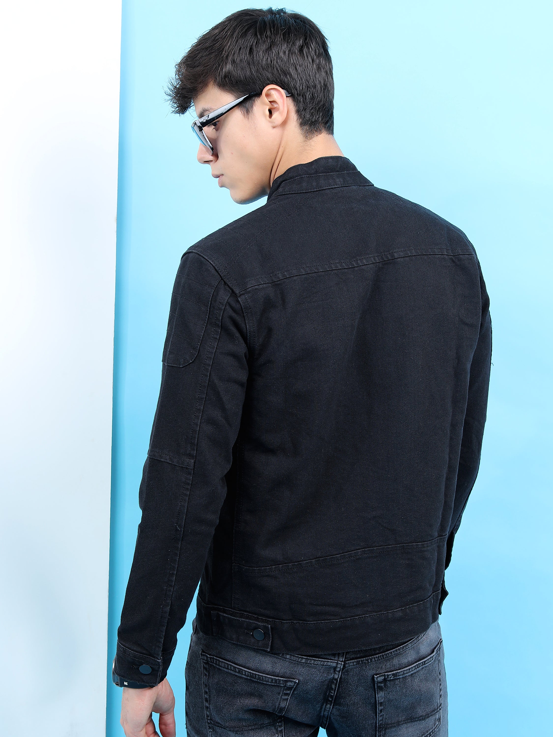 Highlander Men Black Solid Tailored Jacket - Black - Image 3