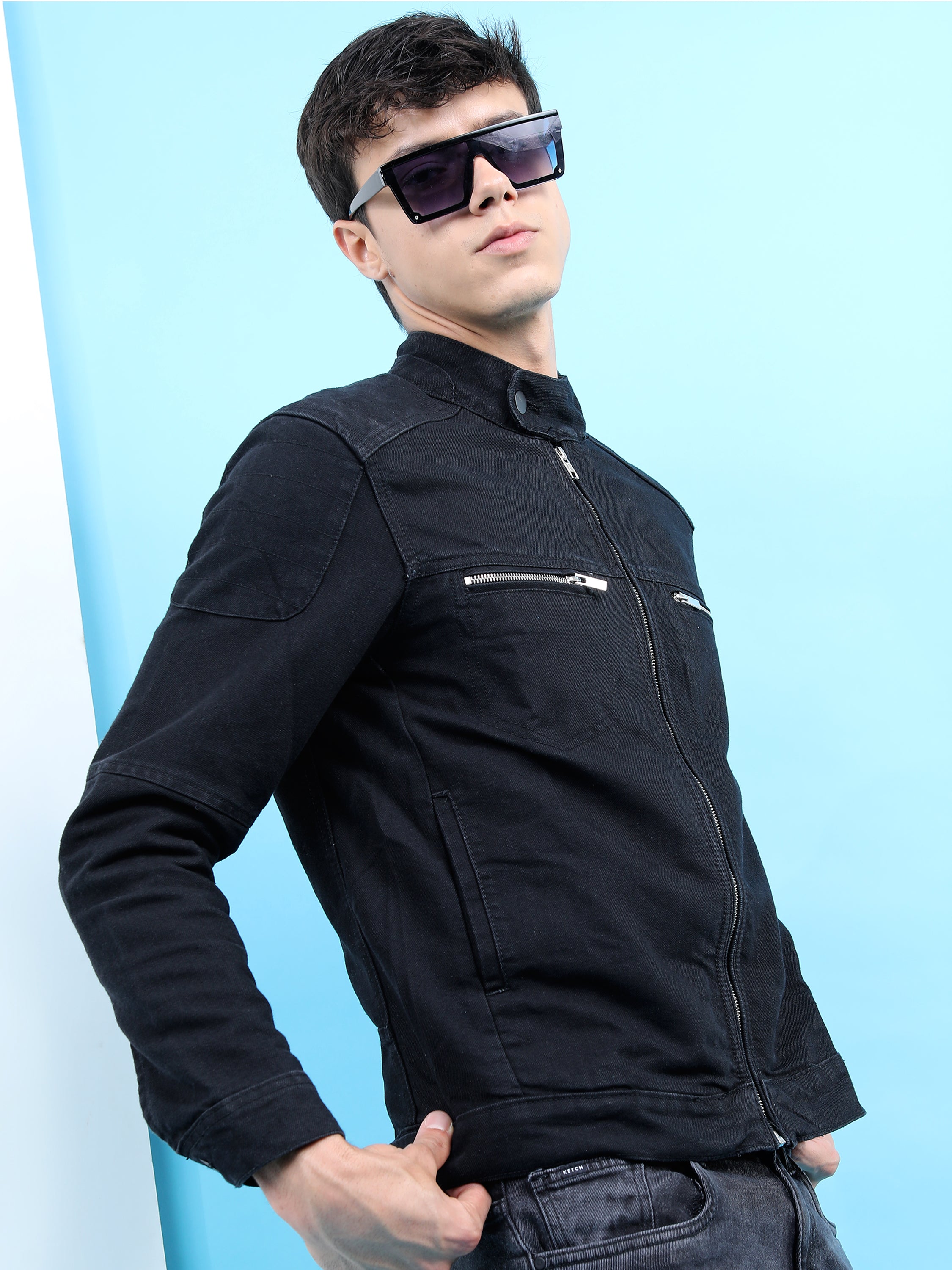 Highlander Men Black Solid Tailored Jacket - Black - Image 6