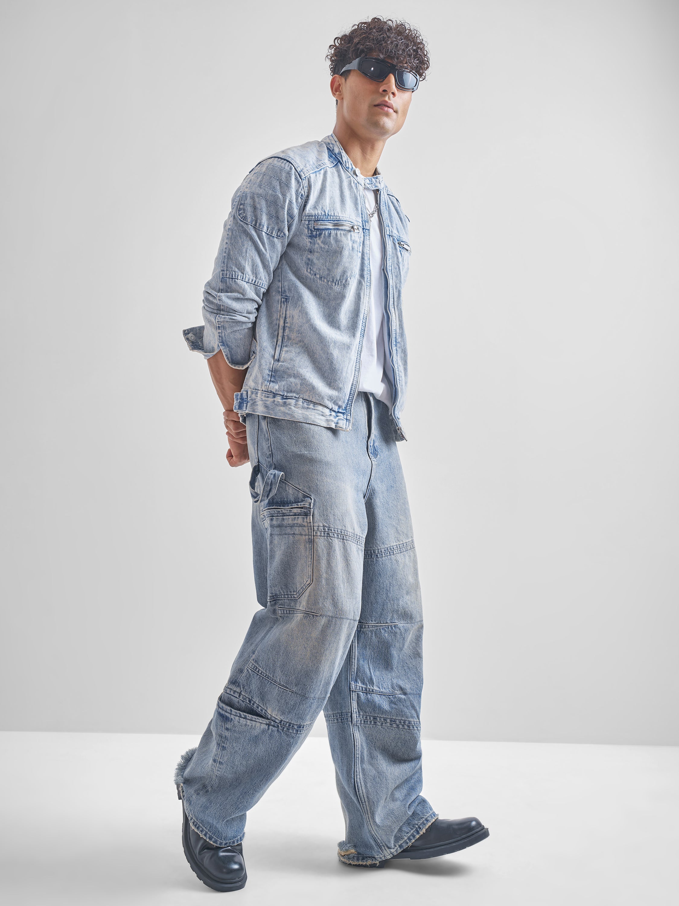 Highlander Men Blue Solid Denim Jacket - Blue - Image 2