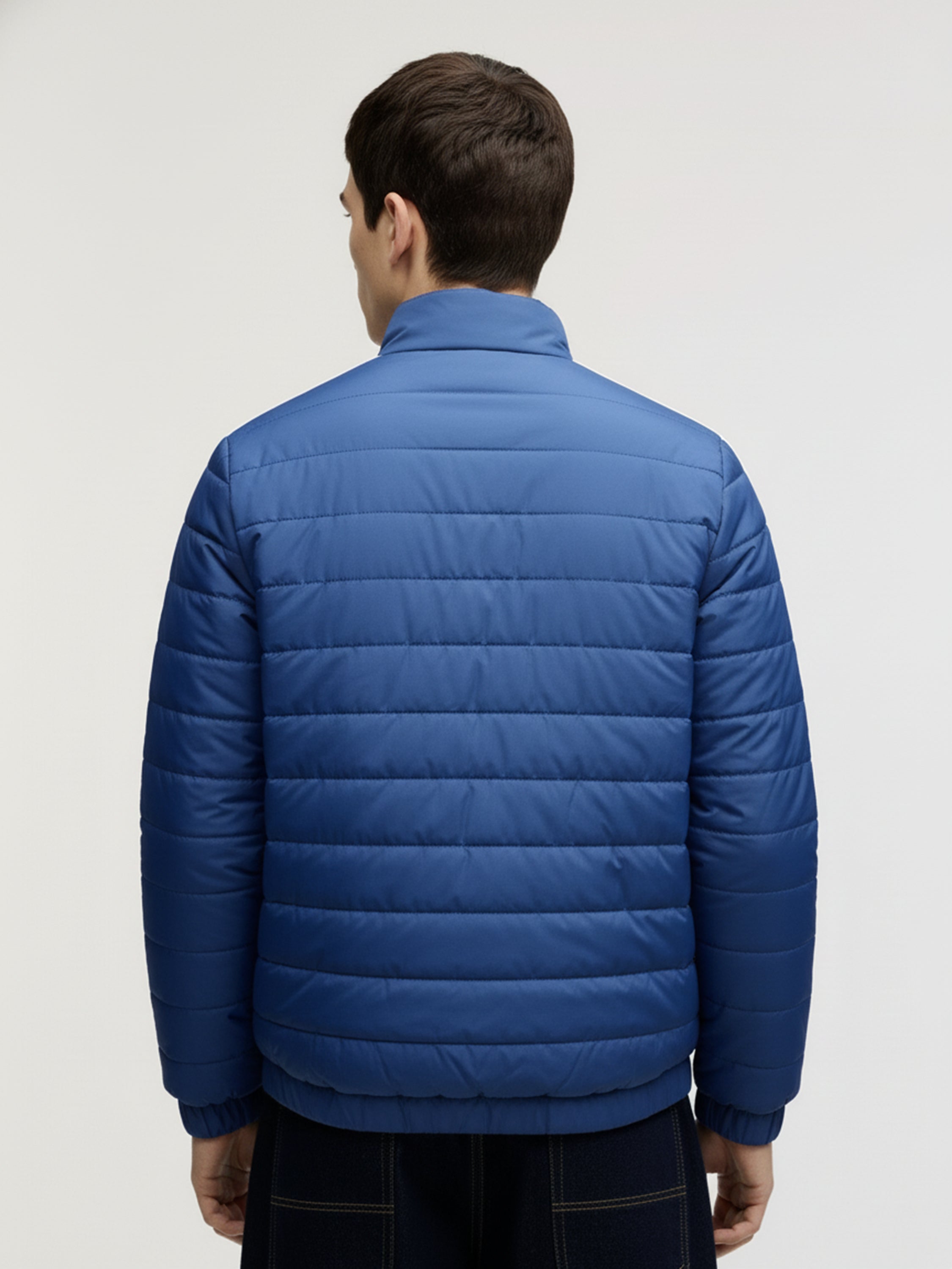 Highlander Men Blue Solid Puffer Jacket - Blue - Image 2