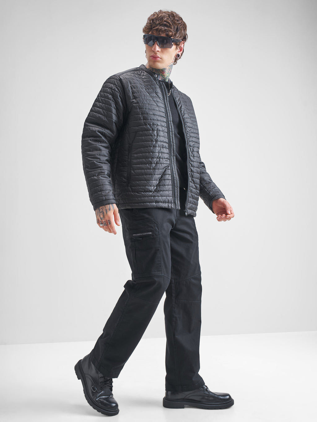 Highlander Men Black Solid Puffer Jacket - Black - Image 2
